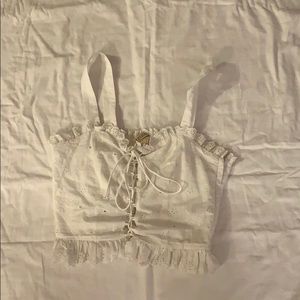 White corset-like top